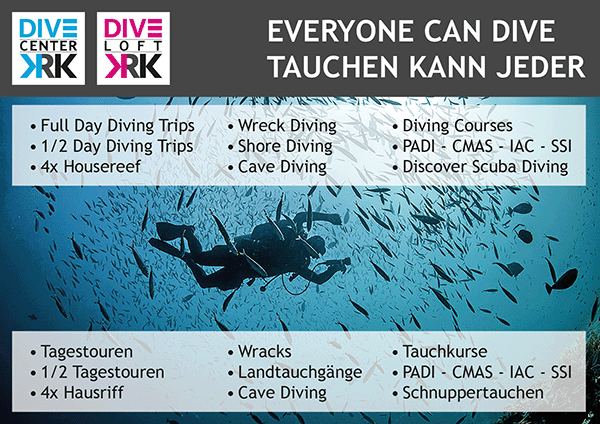 Unser Angebot: Tagestouren, Wracktauchgänge, Landtauchen